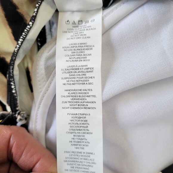 NWT Ralph Lauren Zebra Twist Bikini Top W/ Adjustable Straps Size 16 - Picture 9 of 9